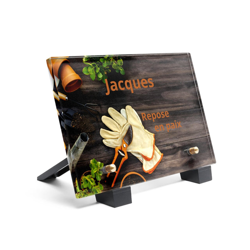Plaque funéraire outils-pour-jardiner 25 Plaquedeces.fr