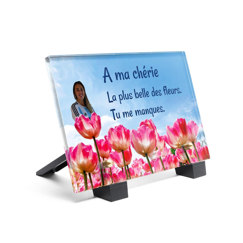 Plaque funéraire champ-de-tulipes 27 Plaquedeces.fr