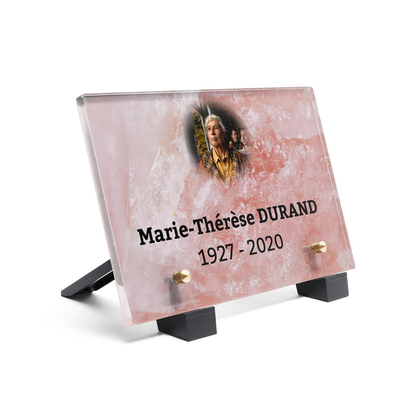 Plaque funéraire marbre-rose 28 Plaquedeces.fr