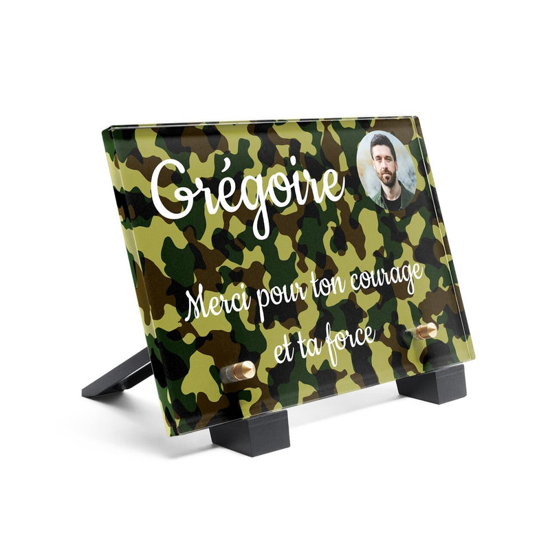 Plaque funéraire camouflage-armee 14 Plaquedeces.fr