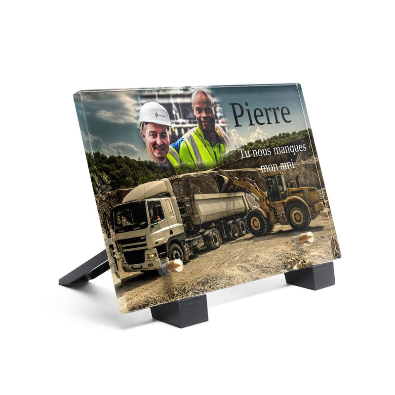 Plaque funéraire camion-chantier 9 Plaquedeces.fr