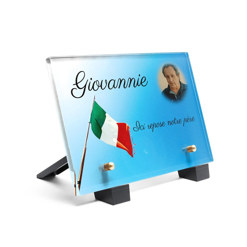 Plaque funéraire drapeau-italien 19 Plaquedeces.fr