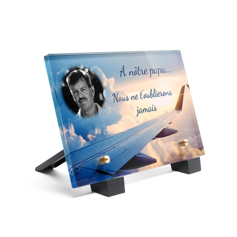 Plaque funéraire aile-avion 15 Plaquedeces.fr