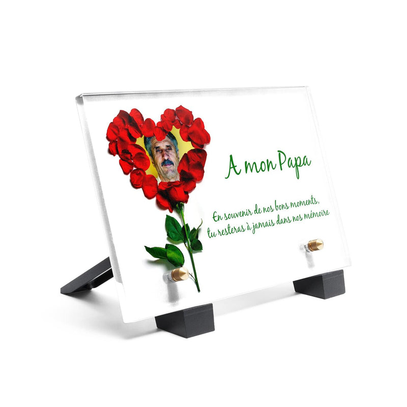 Plaque funéraire roses-en-coeur 25 Plaquedeces.fr