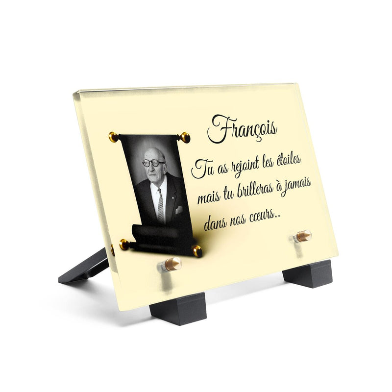 Plaque funéraire parchemin-noir 9 Plaquedeces.fr