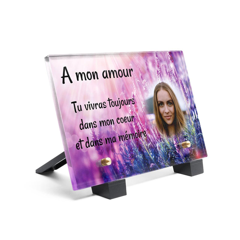Plaque funéraire lavande-au-soleil 27 Plaquedeces.fr