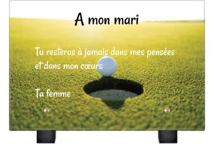 Plaque funéraire golf 14 Plaquedeces.fr
