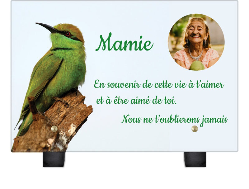 Plaque funéraire bel-oiseau-vert 19 Plaquedeces.fr
