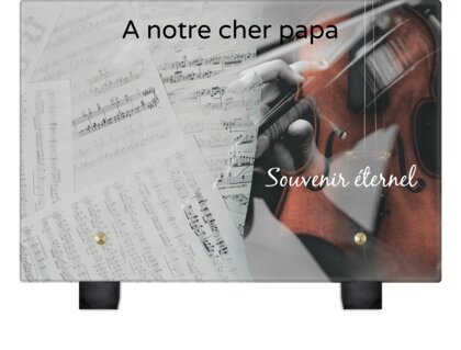 Plaque funéraire violoniste 29 Plaquedeces.fr

