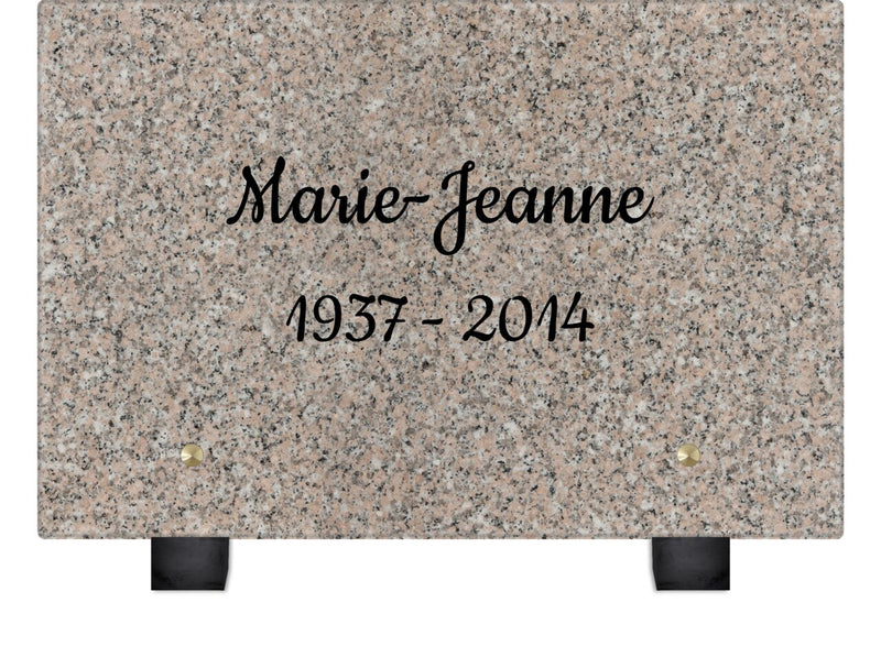 Plaque funéraire granit-rose-pastel 23 Plaquedeces.fr
