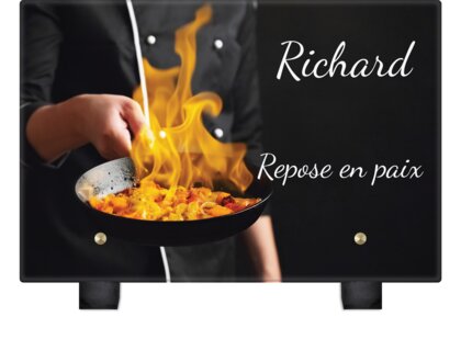 Plaque funéraire cuisinier-avec-une-flamme-dans-une-poele 6 Plaquedeces.fr
