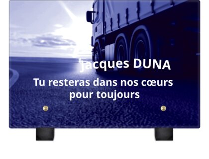Plaque funéraire camion-bleu-de-routier 23 Plaquedeces.fr
