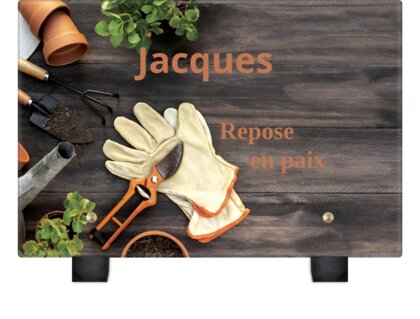 Plaque funéraire outils-pour-jardiner 17 Plaquedeces.fr
