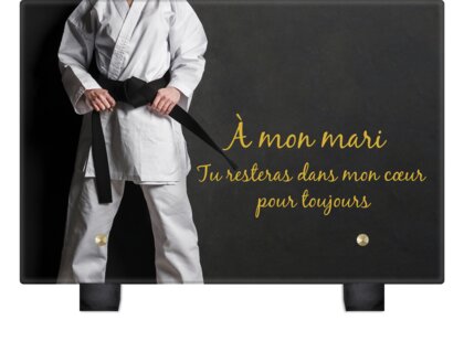 Plaque funéraire karate 4 Plaquedeces.fr

