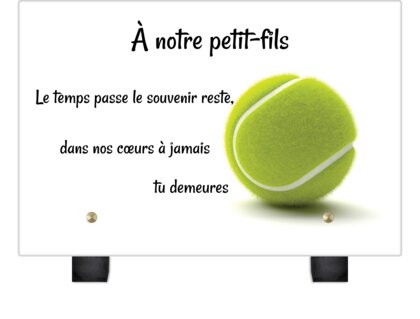 Plaque funéraire balle-de-tennis 27 Plaquedeces.fr
