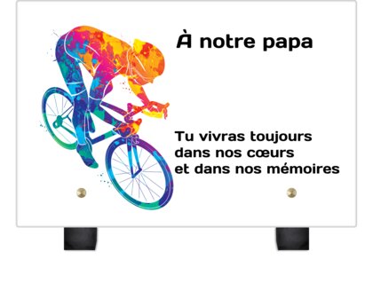 Plaque funéraire cycliste-colore 13 Plaquedeces.fr

