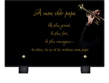 Plaque funéraire trompettiste 25 Plaquedeces.fr
