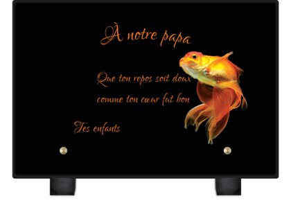 Plaque funéraire poisson-dore 25 Plaquedeces.fr

