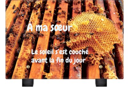 Plaque funéraire ruche-ouverte 22 Plaquedeces.fr
