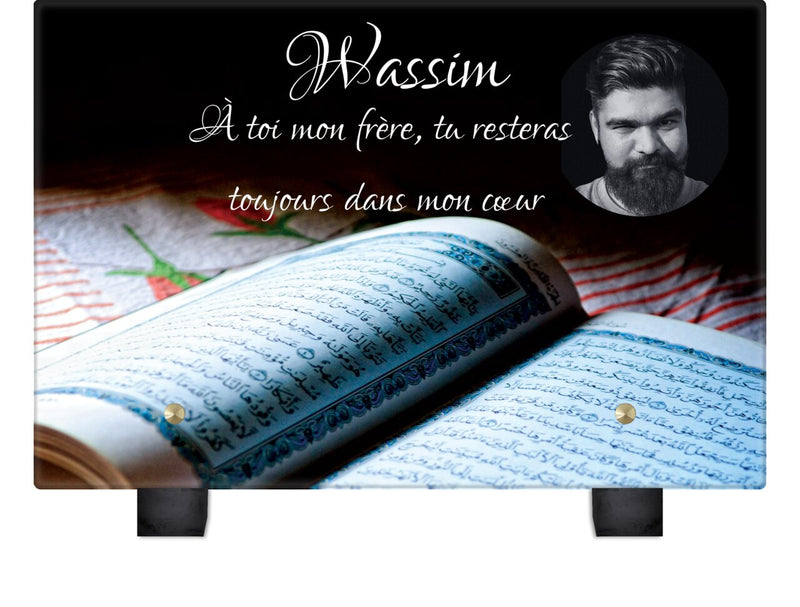 Plaque funéraire musulman-livre 26 Plaquedeces.fr
