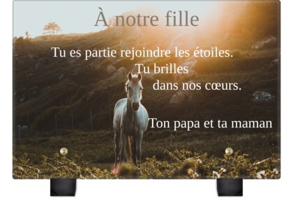 Plaque funéraire cheval-dans-nature 24 Plaquedeces.fr

