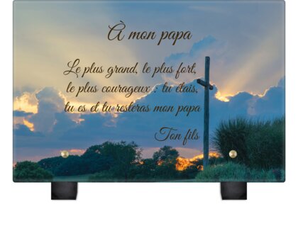 Plaque funéraire croix-en-bois 12 Plaquedeces.fr
