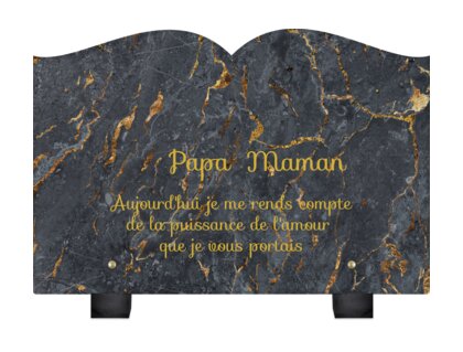 Plaque funéraire livre-marbre-noir-et-or-forme-livre 29 Plaquedeces.fr
