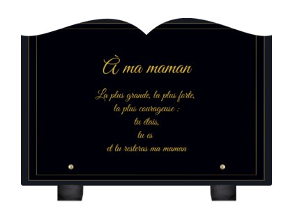 Plaque funéraire demi-cadre-forme-livre 1 Plaquedeces.fr

