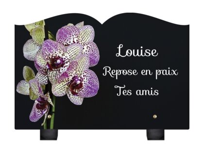 Plaque funéraire magnifiques-orchidees-forme-livre 12 Plaquedeces.fr
