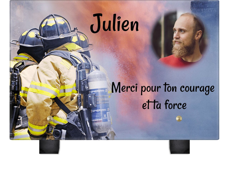 Plaque funéraire pompiers-flammes 11 Plaquedeces.fr
