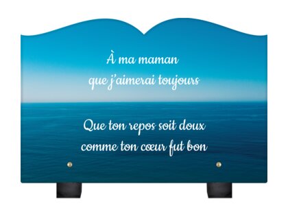 Plaque funéraire horizon-ocean-forme-livre 15 Plaquedeces.fr
