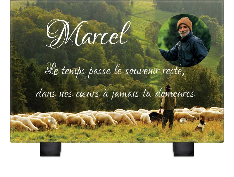 Plaque funéraire berger-moutons 2 Plaquedeces.fr
