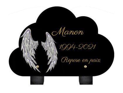 Plaque funéraire ailes-dange-forme-nuage 10 Plaquedeces.fr
