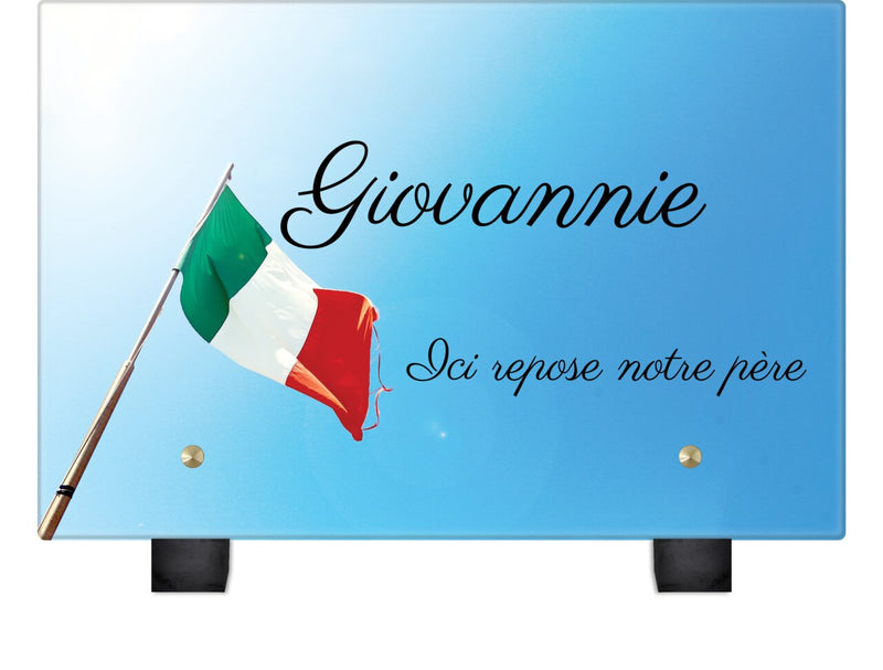 Plaque funéraire drapeau-italien 18 Plaquedeces.fr
