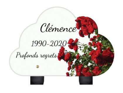 Plaque funéraire mur-de-roses-forme-nuage 4 Plaquedeces.fr
