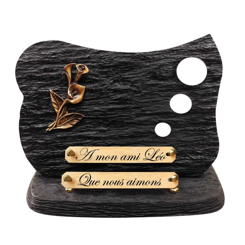 Plaque funéraire Galets blanc