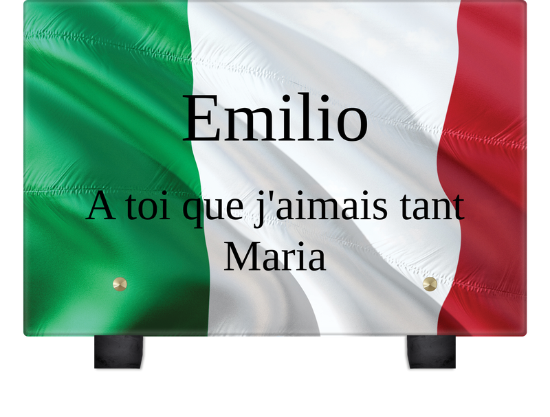 Plaque funéraire drapeau-italie 26 Plaquedeces.fr
