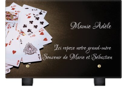 Plaque funéraire jeux-de-cartes 9 Plaquedeces.fr
