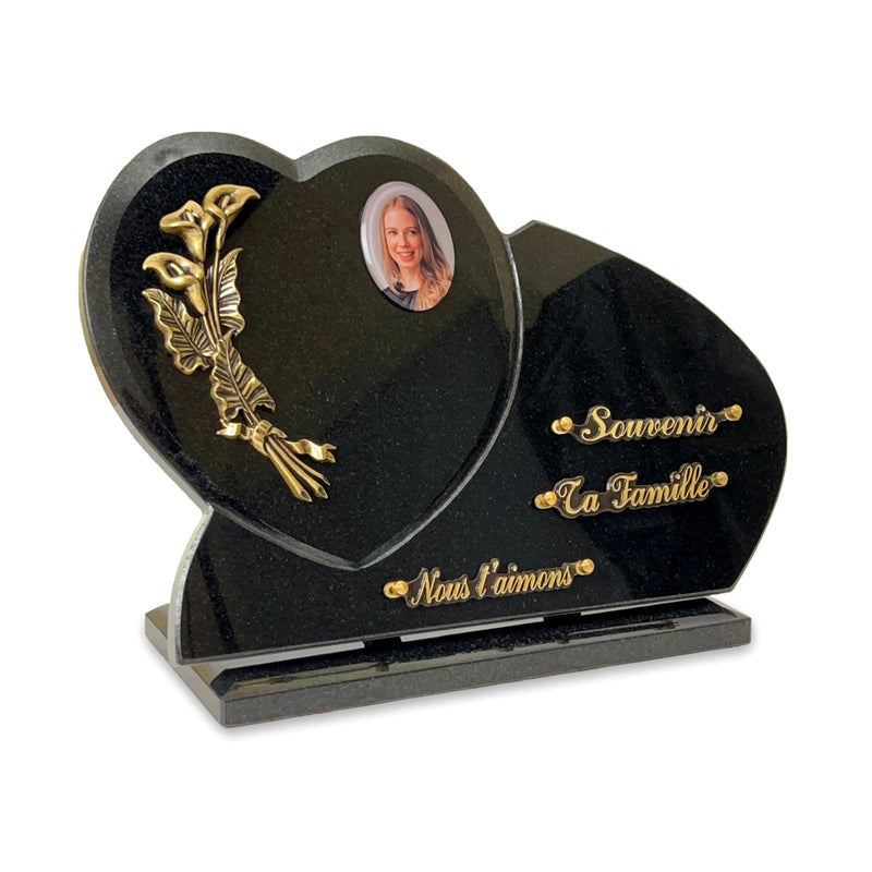 Plaque funéraire coeur-sur-presentoir 12 Plaquedeces.fr