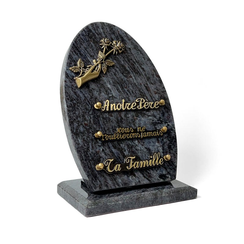 Plaque funéraire ellipse-sur-socle 5 Plaquedeces.fr