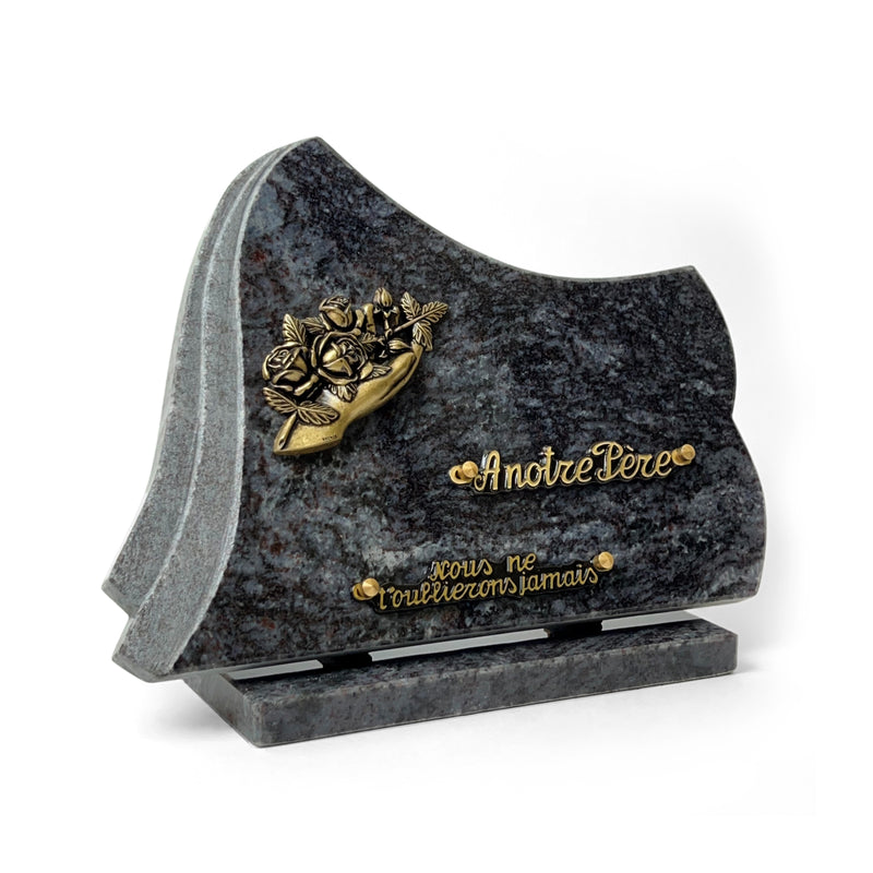 Plaque funéraire forme-mouvementee 13 Plaquedeces.fr