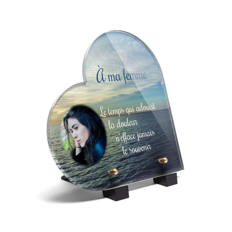 Plaque funéraire horizon-ocean-forme-coeur 11 Plaquedeces.fr