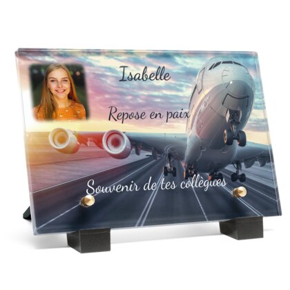 Plaque funéraire avion-qui-decolle 24 Plaquedeces.fr

