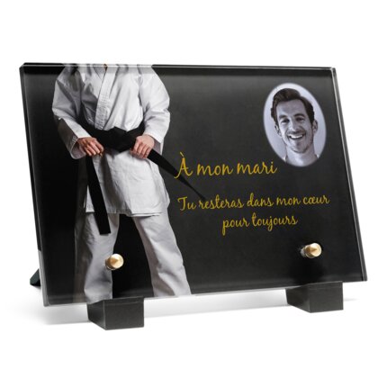Plaque funéraire karate 4 Plaquedeces.fr
