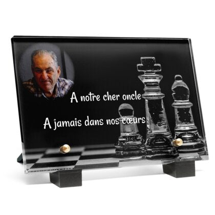 Plaque funéraire echecs 22 Plaquedeces.fr

