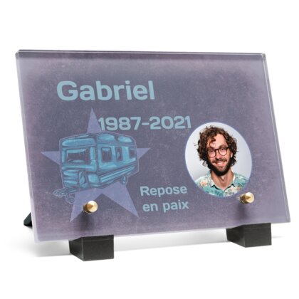 Plaque funéraire plaque-funeraire-roulotte 23 Plaquedeces.fr
