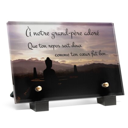 Plaque funéraire bouddha-au-coeur-de-nature 30 Plaquedeces.fr
