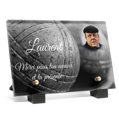 Plaque funéraire petanque-passion 26 Plaquedeces.fr
