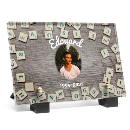 Plaque funéraire scrabble 9 Plaquedeces.fr
