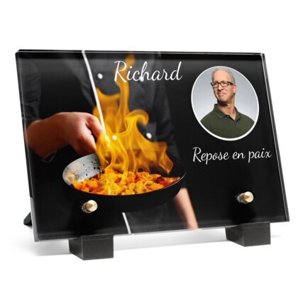 Plaque funéraire cuisinier-avec-une-flamme-dans-une-poele 6 Plaquedeces.fr
